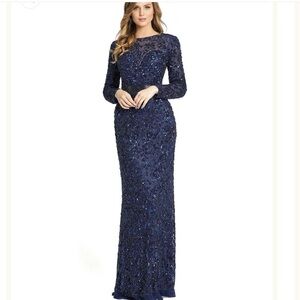 Mac Duggal Midnight Blue Sequin Gown